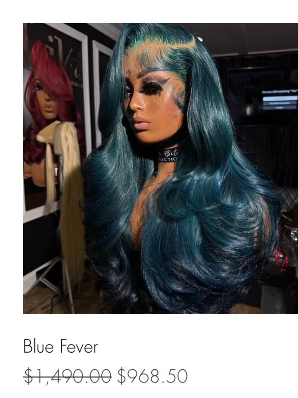 Blue Fever Teal Lace Front Wig - Unbranded